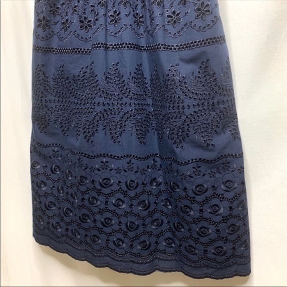 Cynthia Steffe navy blue black lace eyelet dress 2 XS designer free shipping - Picture 5 of 7